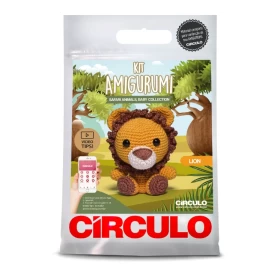 طقم كروشيه Circulo Amigurumi - مجموعة حيوانات السفاري للأطفال (الأسد)