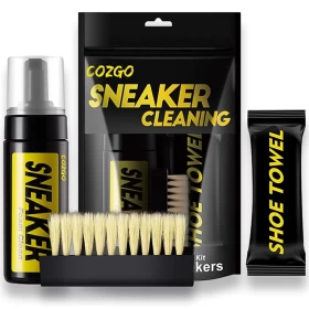 طقم تنظيف الأحذية  مع فرشاة احذية , قطعة قماش للتنظيف و منظف الأحذية