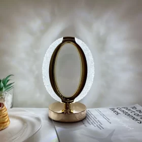 مصباح طاولة كريستال قابل لإعادة الشحن – 3 أوضاع إضاءة