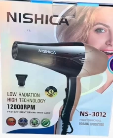 مجفف شعر احترافي NISHICA NS-3012 – قوة 1200 واط