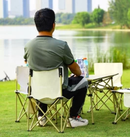 طاولة نزهة قابلة للطي – طقم 7 قطع محمولة وصغيرة الحجم للاستخدام الخارجي