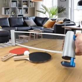 طقم تنس طاولة محمول مع شبكة قابلة للسحب ومضارب احترافية