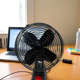 مروحة كهربائية 15 سانتي– مروحة أرضية، مروحة مكتبية منزلية، مروحة تخييم خارجية 48VF