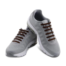 16 قطعة رباط حذاء سيليكون بدون ربط للأحذية الرياضية -بني