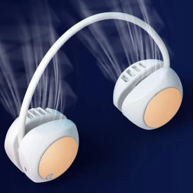 مروحة رقبة محمولة صغيرة قابلة للطي - ذهبي | مروحة يو إس بي توربو بثلاث سرعات