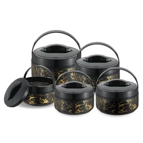 طقم أوعية تسخين الطعام الساخن المعزول حرارياً - ١ لتر، ٢ لتر، ٤ لتر، ٦ لتر، ٤ قطع