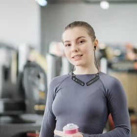 سماعة باورولوجي اللاسلكية بتقنية ENC صوت HiFi ومقاومة للماء IPX5 – أسود