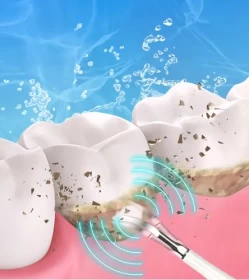 جهاز LETIGO 6 في 1 لتنظيف الأسنان الكهربائي – جهاز موجات فوق صوتية لتبييض الأسنان والعناية بالفم